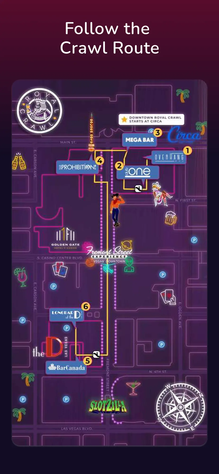 Royal Crawl app, redesigned